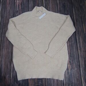 Abound Sweater Womens Medium Mock Neck Ribbed Pullover Cozy Knit